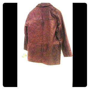 Chocolate brown 3/4 leather jacket. Hardly worn